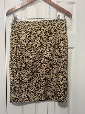 Leopard Print Pencil Skirt in Tan and Black j crew cotton pencil skirt